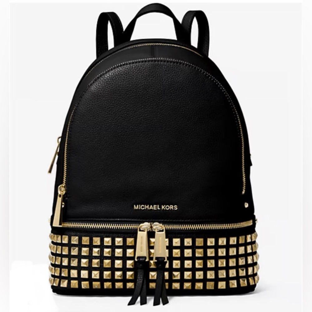 Michael Kors Rhea Studded Black Backpack in Small